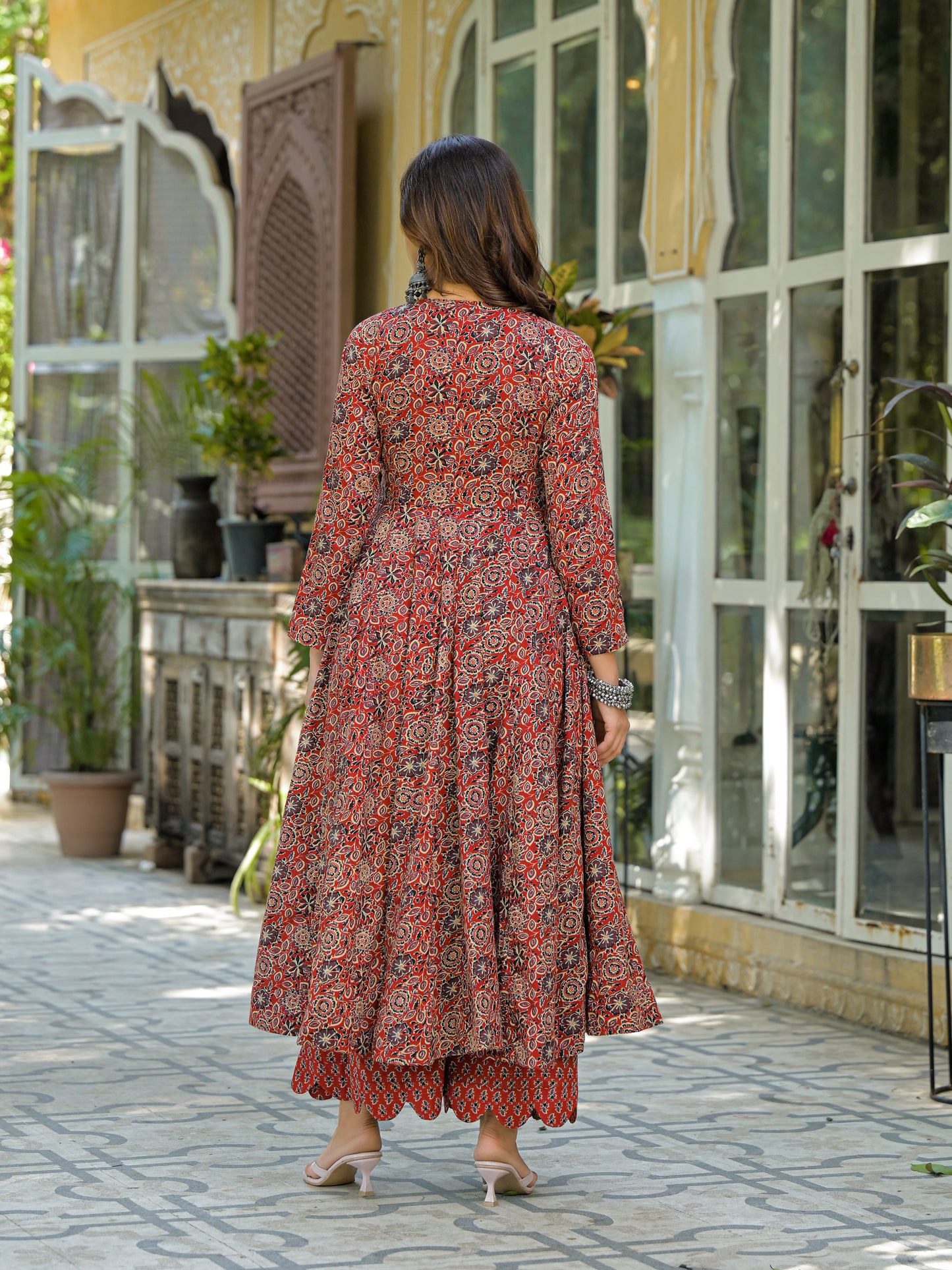 MABELINE MAROON COTTON SUIT SET