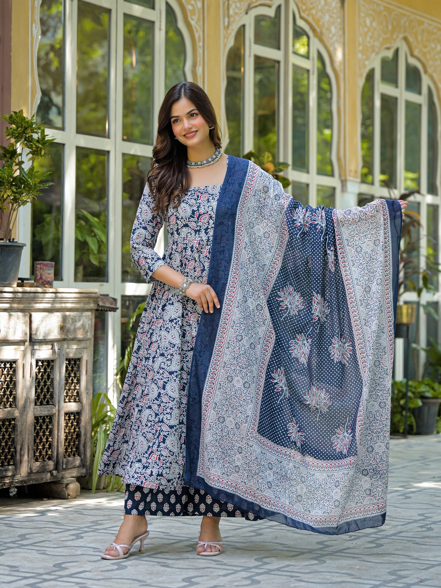 AASHVIKA BLUE COTTON SUIT SET